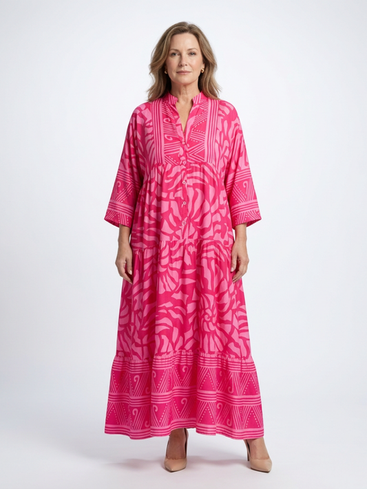 Robe Midi Femme avec Devant Boutonné Lucyle
