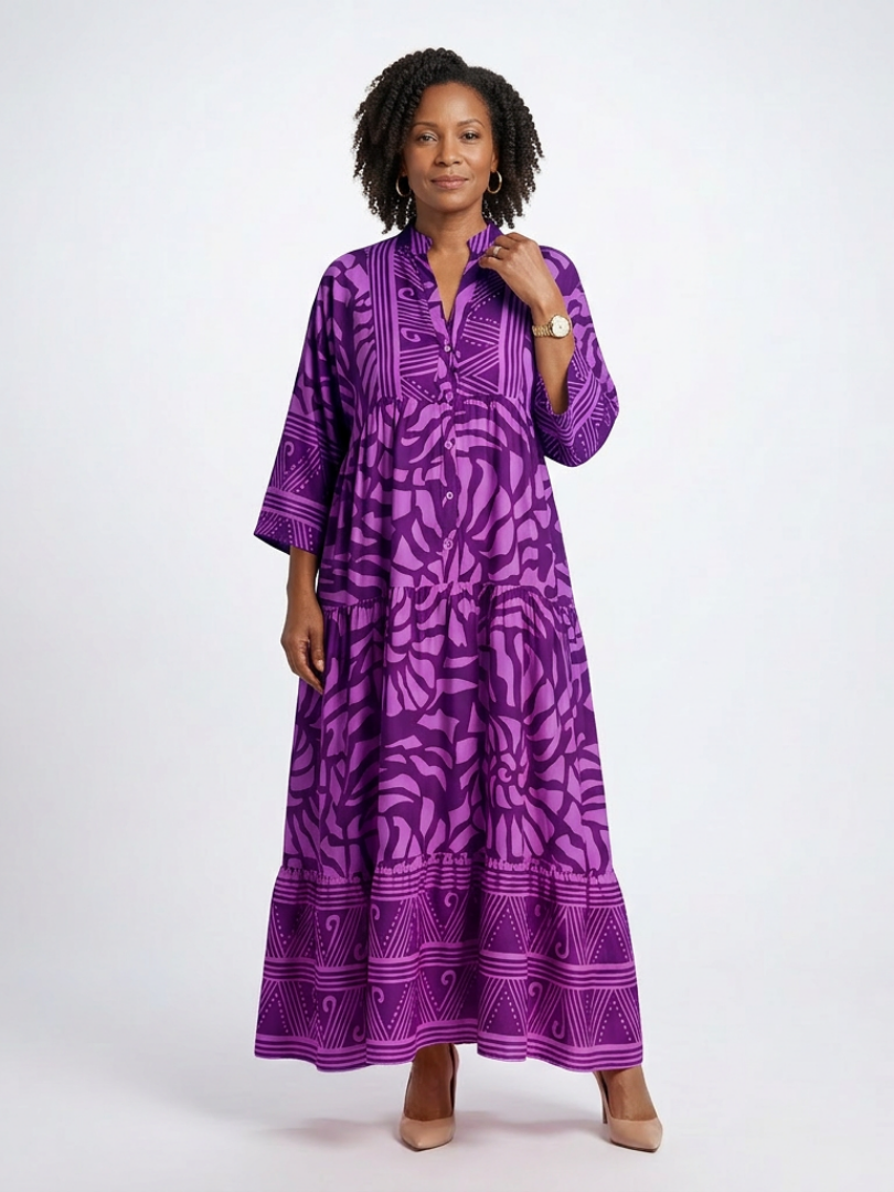 Robe Midi Femme avec Devant Boutonné Lucyle