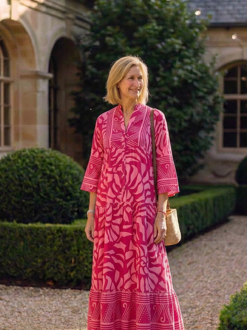 Robe Midi Femme avec Devant Boutonné Lucyle