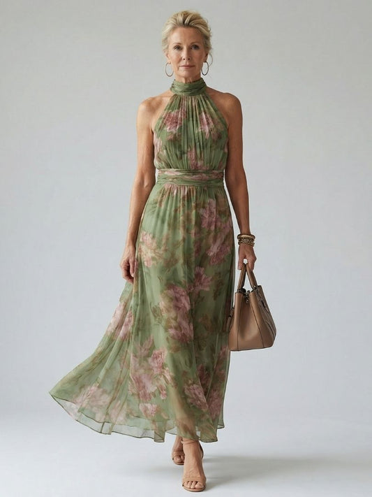 Robe Midi Femme avec Dos Nu Volanté Lucyle