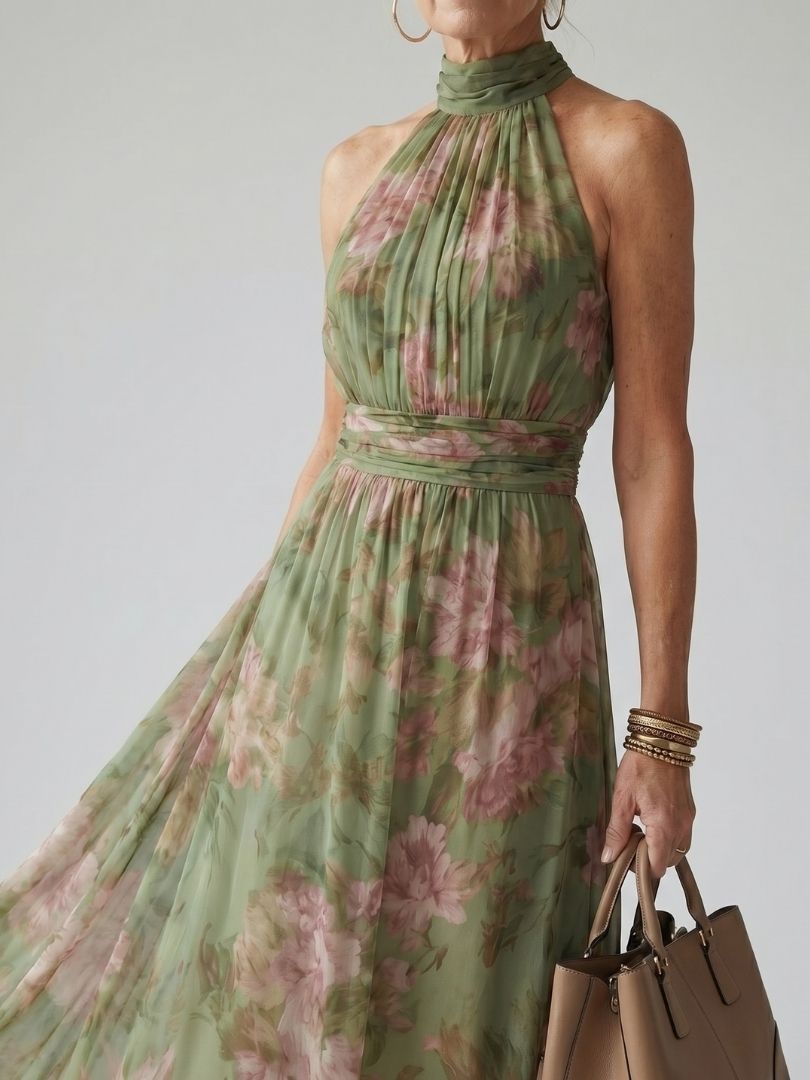 Robe Midi Femme avec Dos Nu Volanté Lucyle