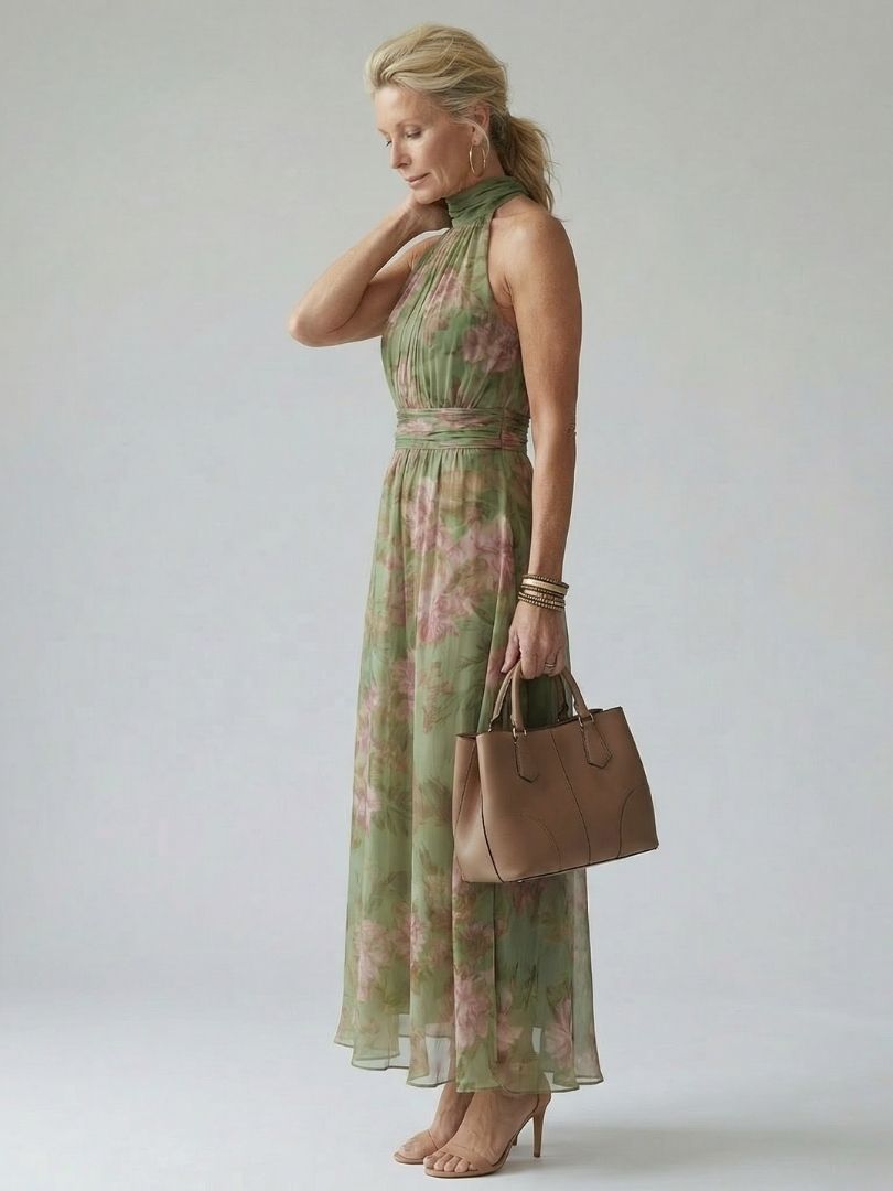 Robe Midi Femme avec Dos Nu Volanté Lucyle