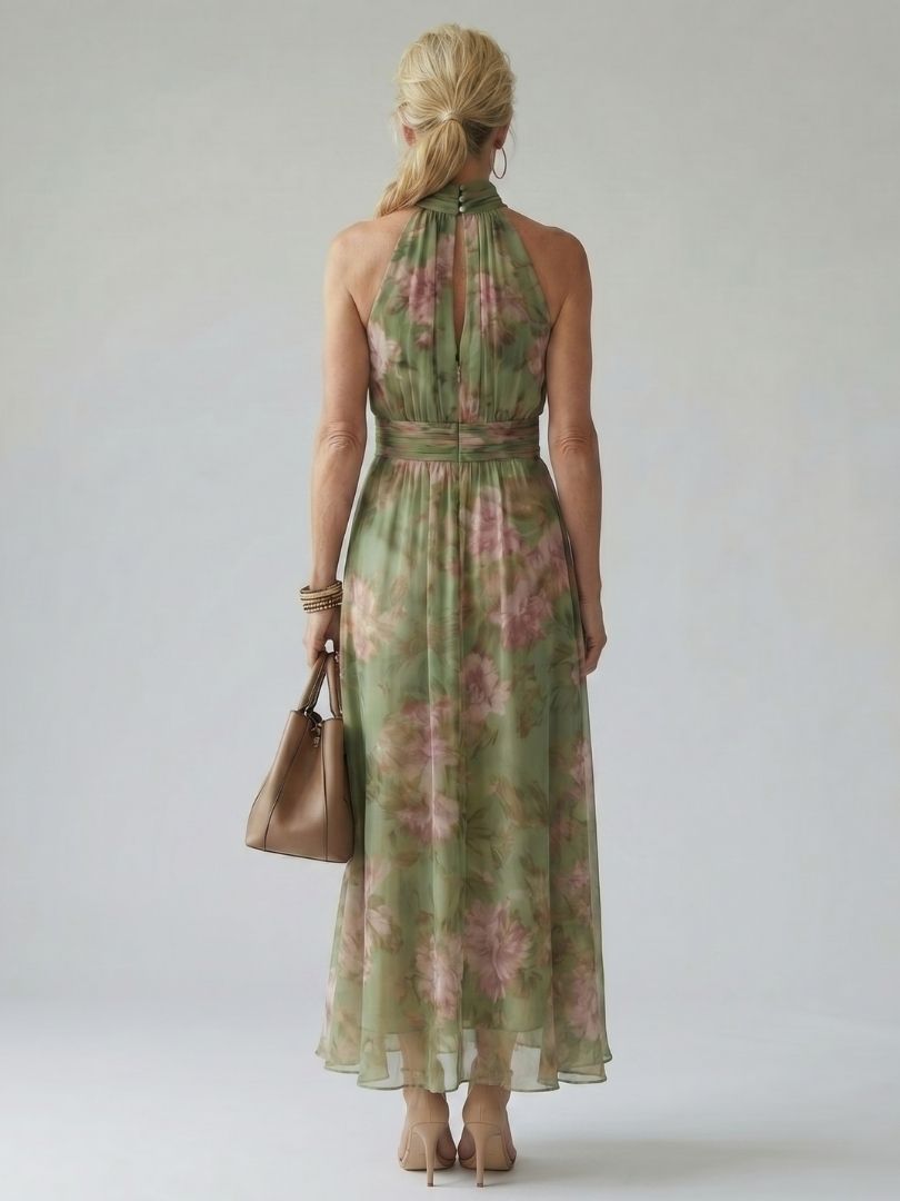 Robe Midi Femme avec Dos Nu Volanté Lucyle