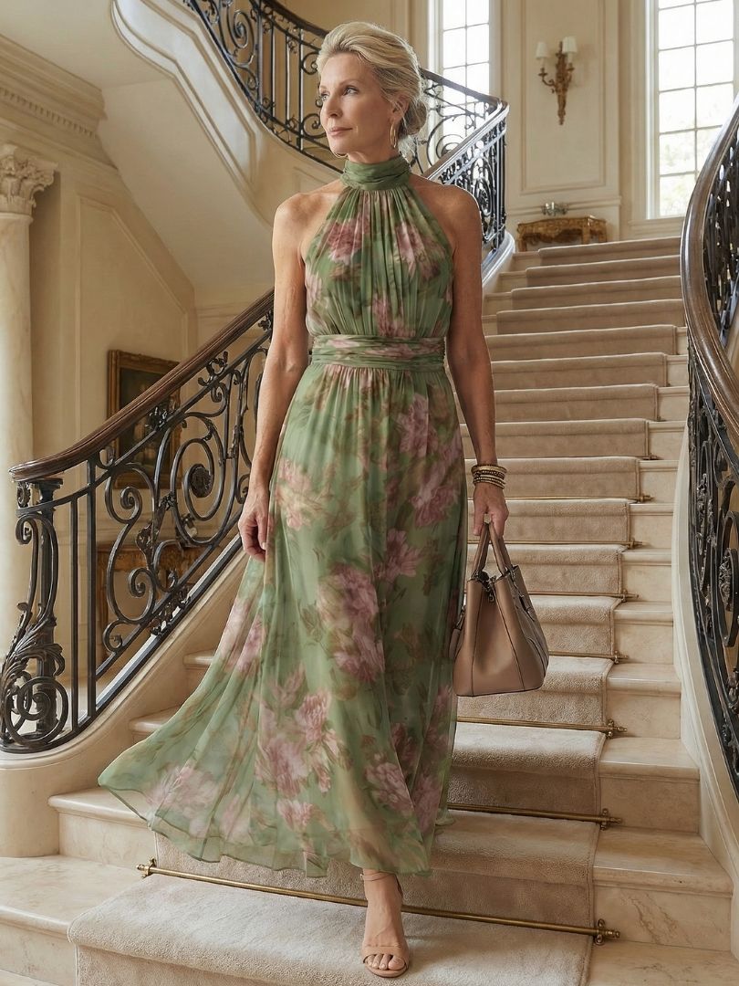 Robe Midi Femme avec Dos Nu Volanté Lucyle