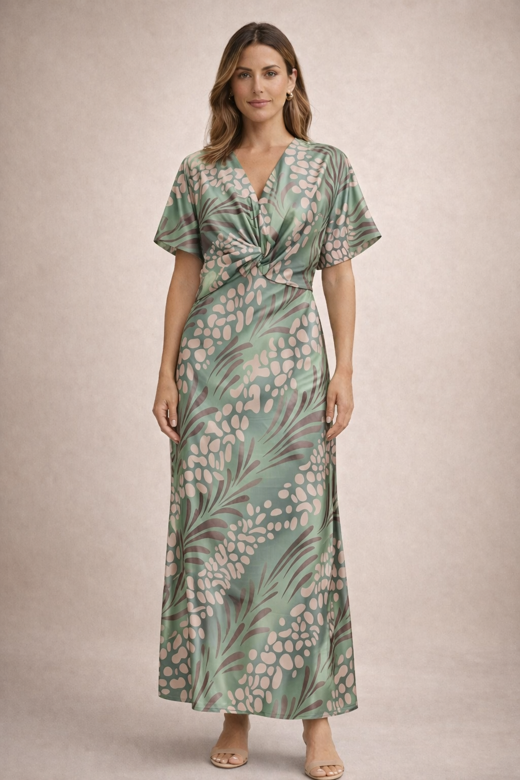 Robe Midi Femme avec Drapé Élégant Lucyle