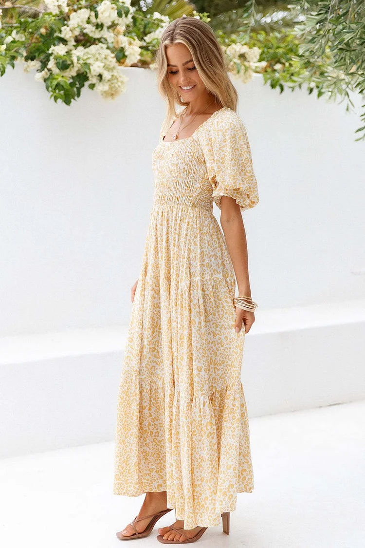 Robe Midi Femme avec Encolure Carrée Lucyle