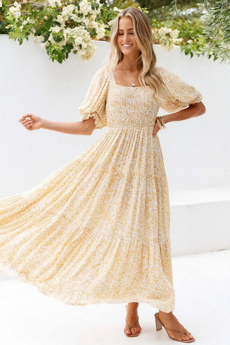 Robe Midi Femme avec Encolure Carrée Lucyle