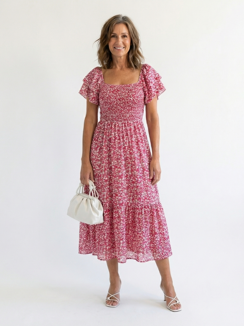 Robe Midi Femme avec Épaules Dénudées Lucyle
