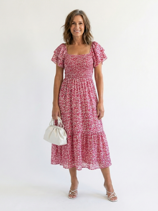 Robe Midi Femme avec Épaules Dénudées Lucyle
