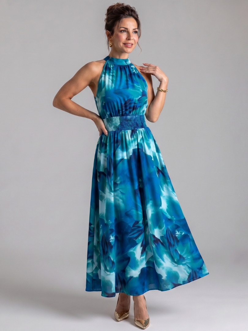 Robe Midi Femme avec Imprimé Abstrait Lucyle