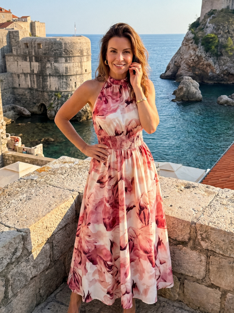 Robe Midi Femme avec Imprimé Abstrait Lucyle
