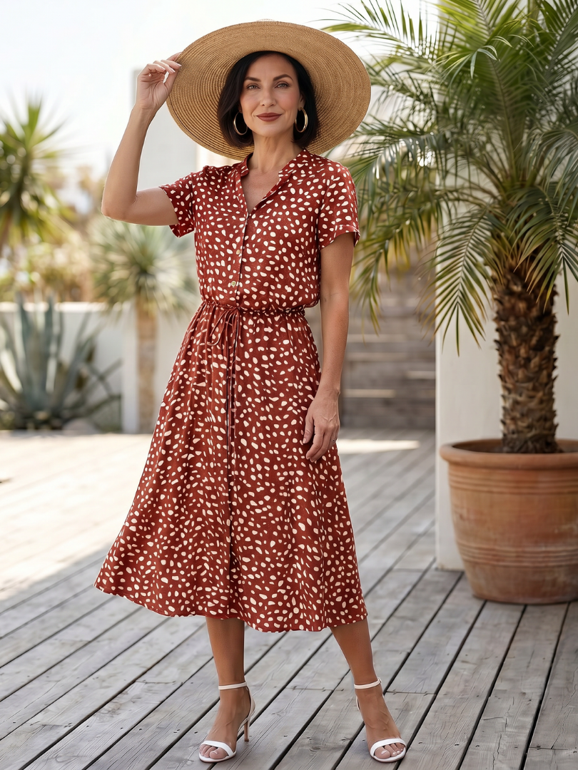 Robe Midi Femme avec Imprimé Doux Lucyle