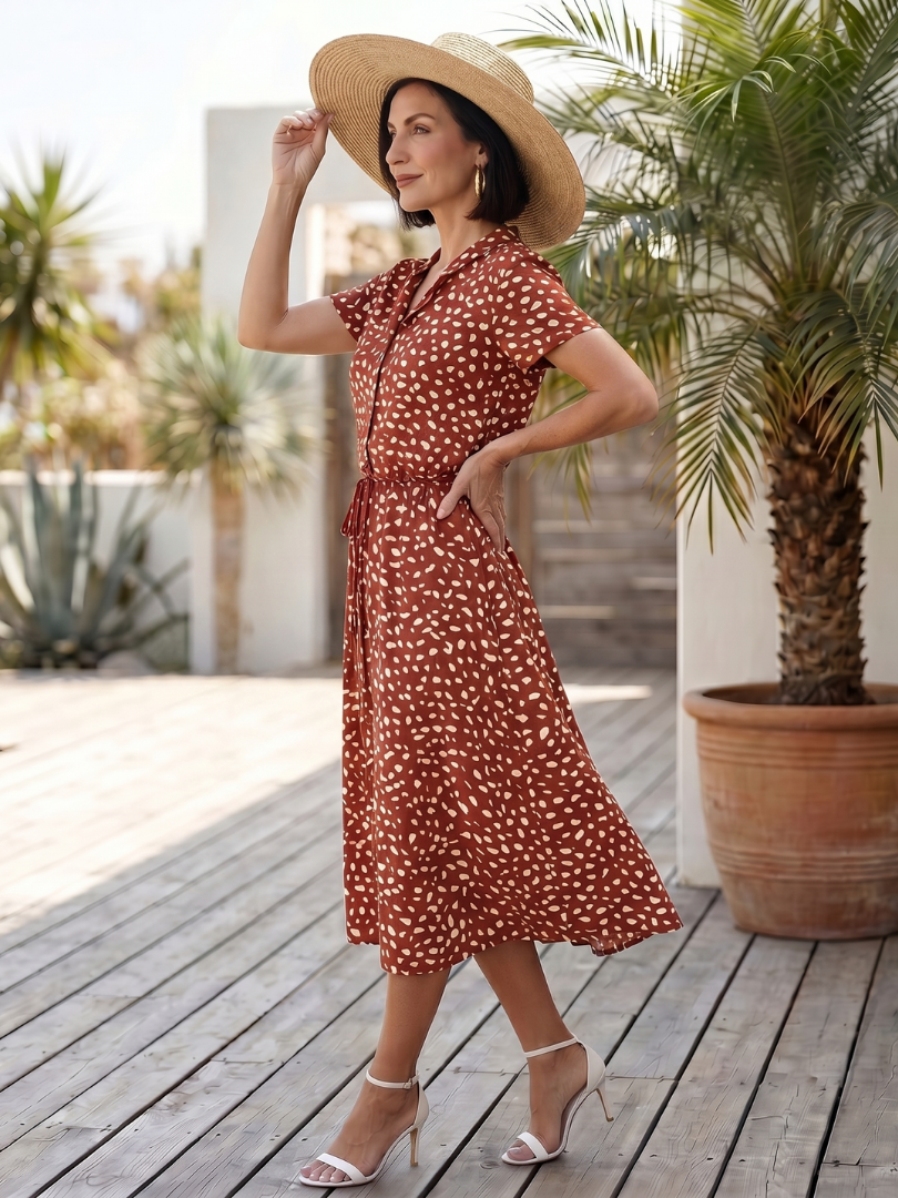 Robe Midi Femme avec Imprimé Doux Lucyle