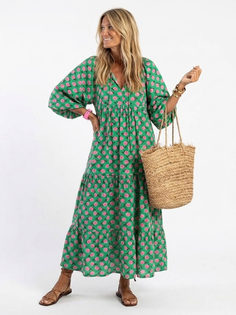 Robe Midi Femme avec Imprimé Floral Flatteur Lucyle