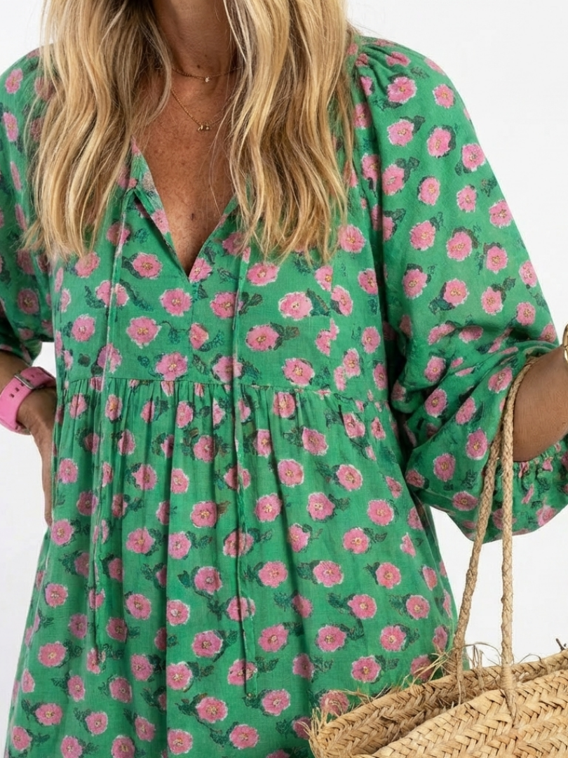 Robe Midi Femme avec Imprimé Floral Flatteur Lucyle
