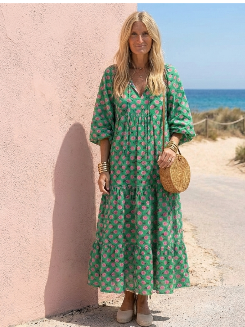 Robe Midi Femme avec Imprimé Floral Flatteur Lucyle
