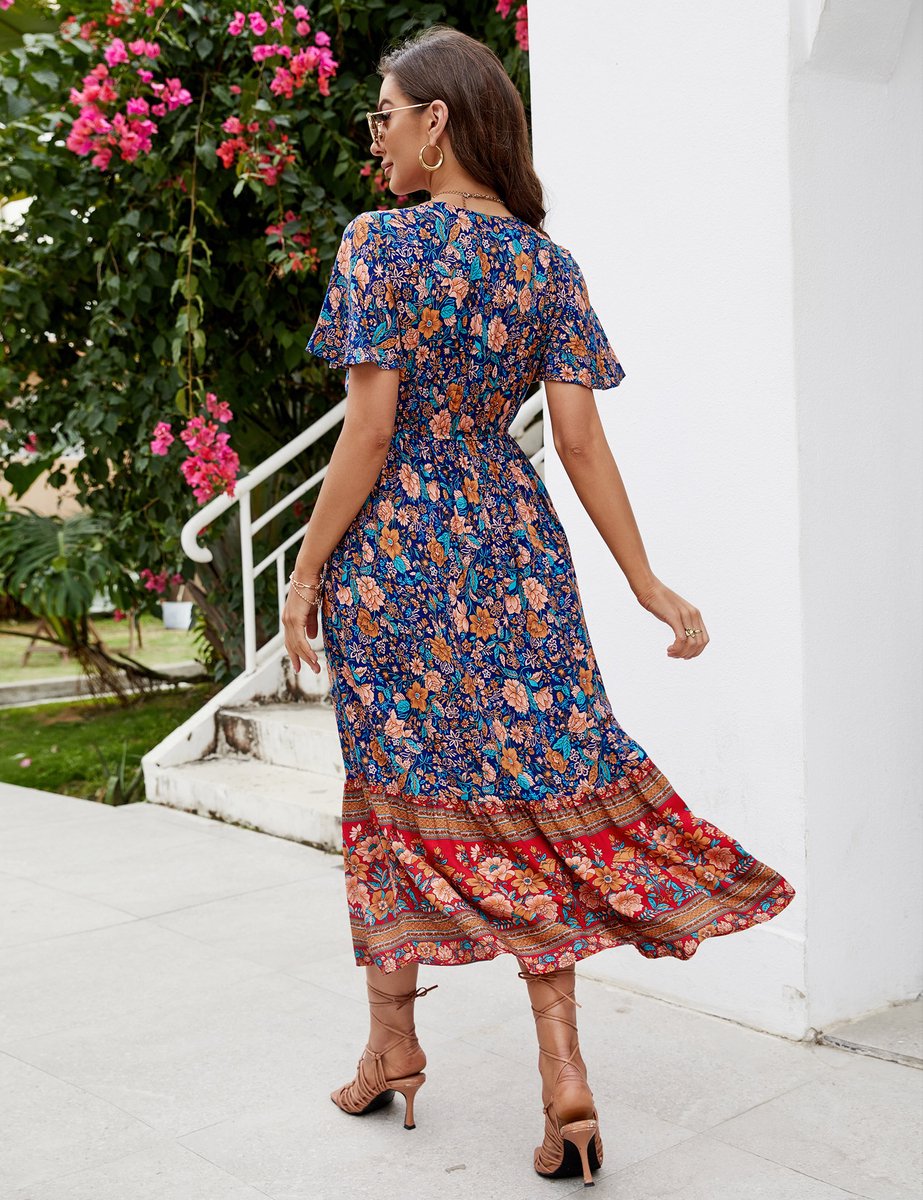 Robe Midi Femme avec Imprimé Floral Lucyle