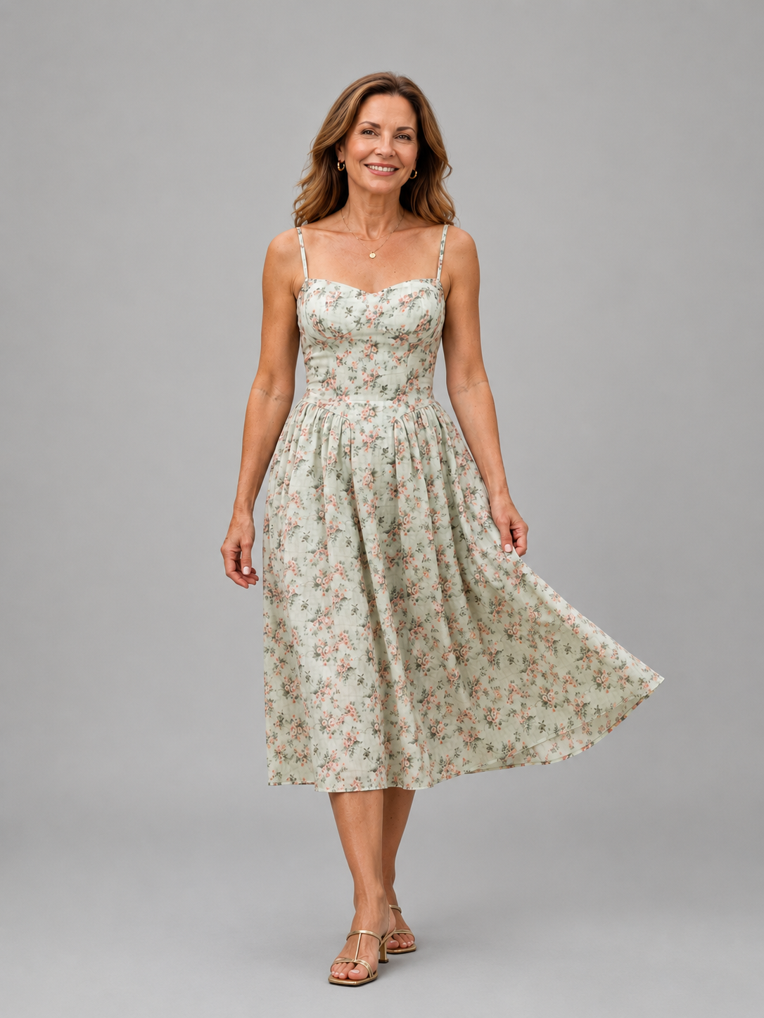 Robe Midi Femme avec Imprimé Floral Lucyle