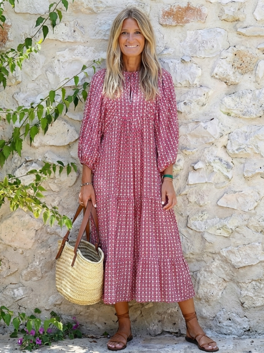 Robe Midi Femme avec Imprimé Géométrique Flatteur Lucyle