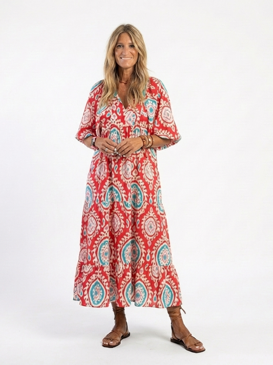 Robe Midi Femme avec Imprimé Paisley Flatteur Lucyle