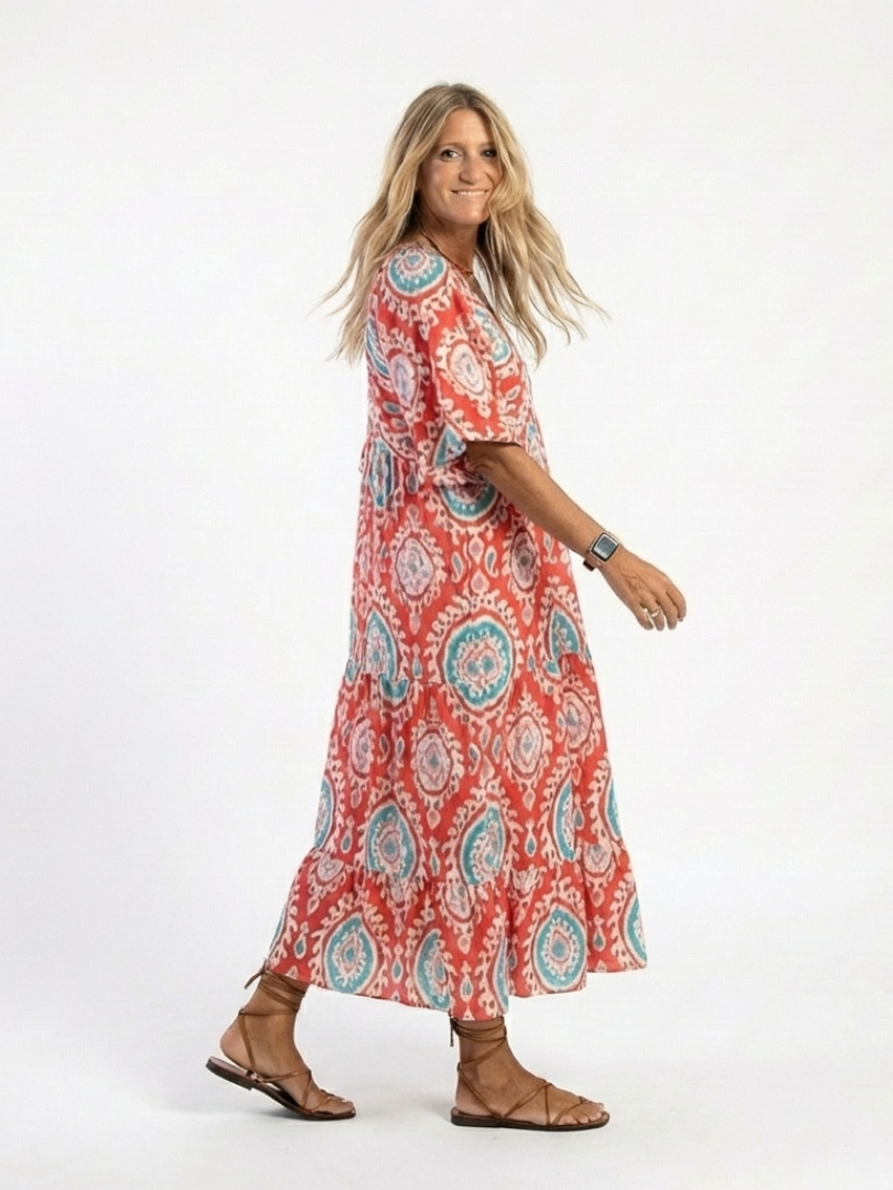 Robe Midi Femme avec Imprimé Paisley Flatteur Lucyle