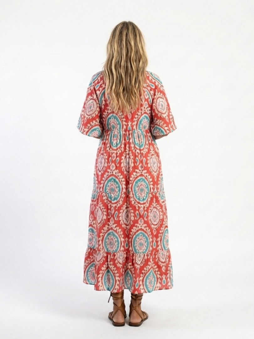 Robe Midi Femme avec Imprimé Paisley Flatteur Lucyle