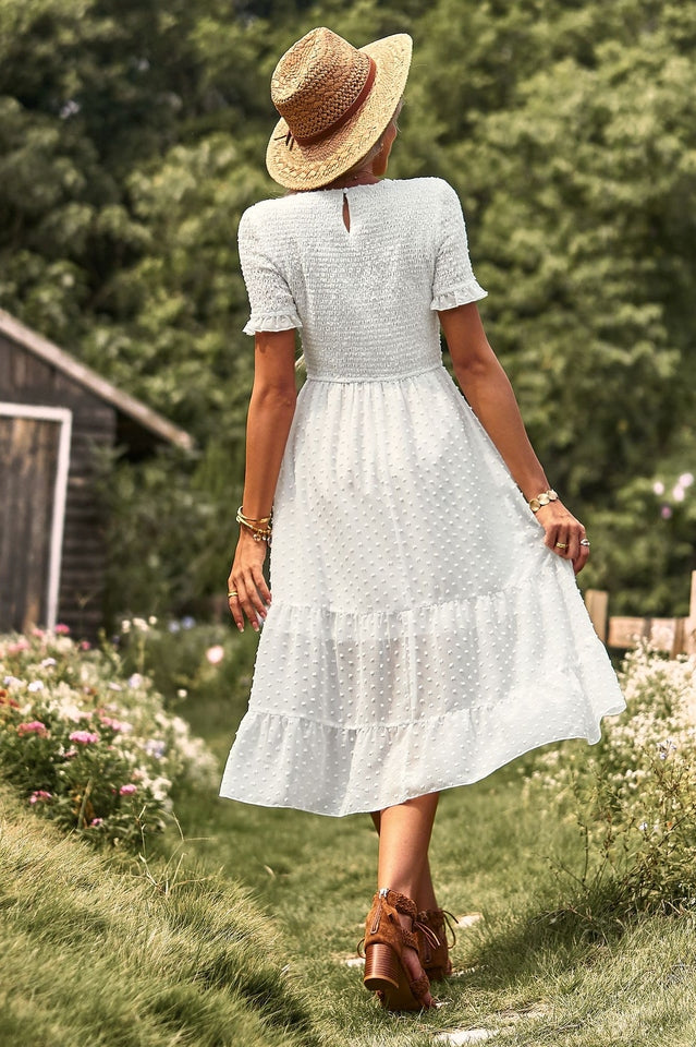 Robe Midi Femme avec Manches Courtes Lucyle