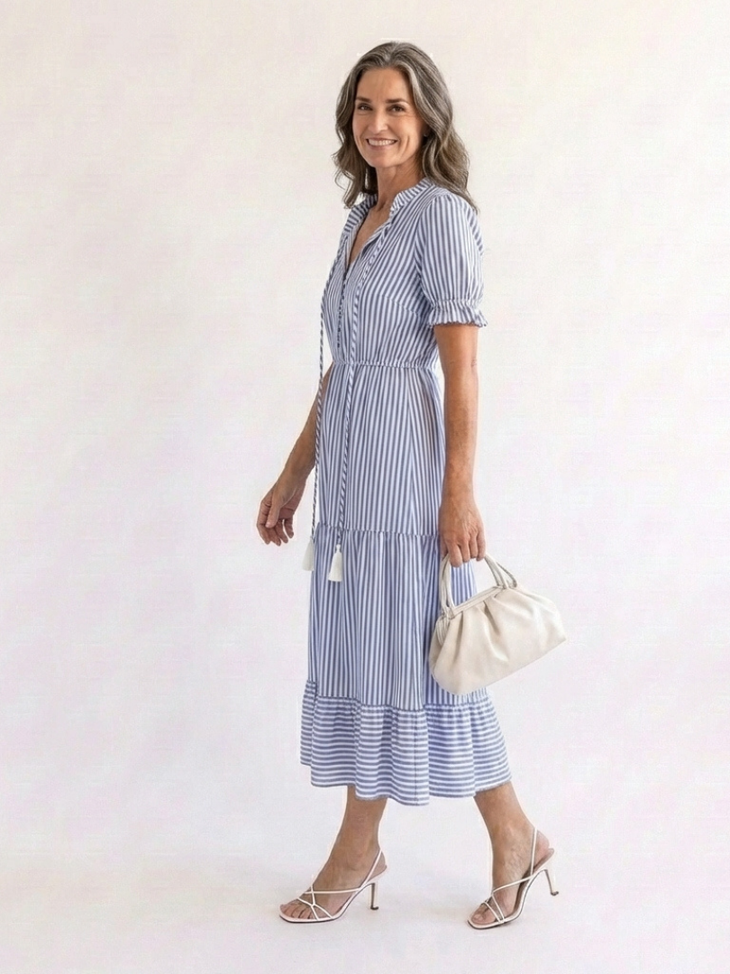 Robe Midi Femme avec Manches Courtes et Confort Lucyle