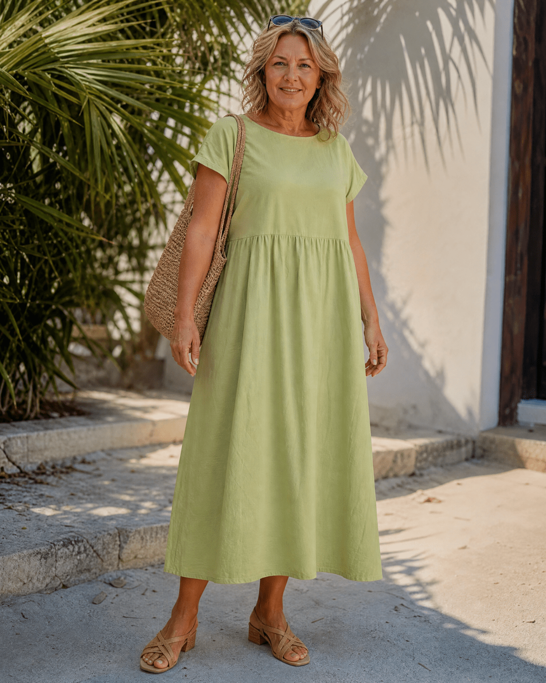 Robe Midi Femme avec Manches Courtes et Poches Lucyle