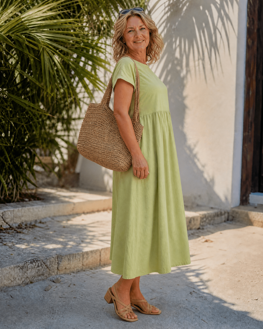 Robe Midi Femme avec Manches Courtes et Poches Lucyle