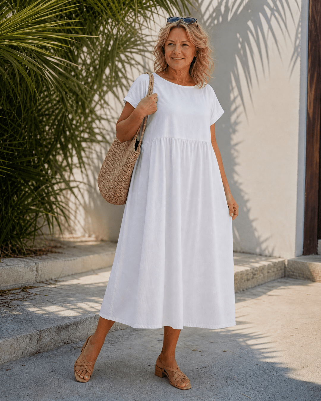 Robe Midi Femme avec Manches Courtes et Poches Lucyle