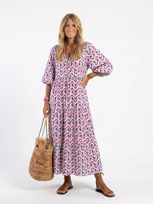 Robe Midi Femme avec Manches Longues Chic Lucyle