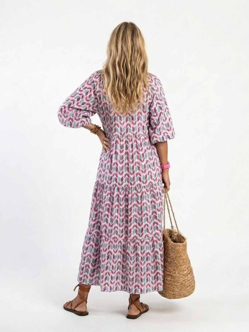 Robe Midi Femme avec Manches Longues Chic Lucyle