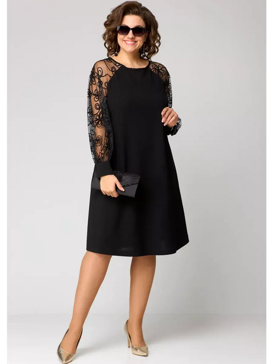 Robe Midi Femme avec Manches Transparentes Lucyle