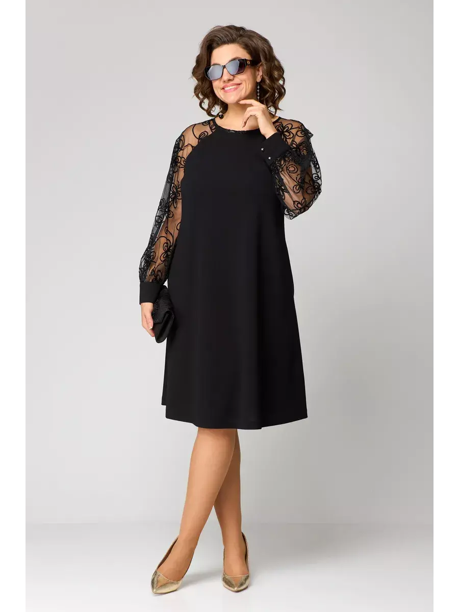 Robe Midi Femme avec Manches Transparentes Lucyle