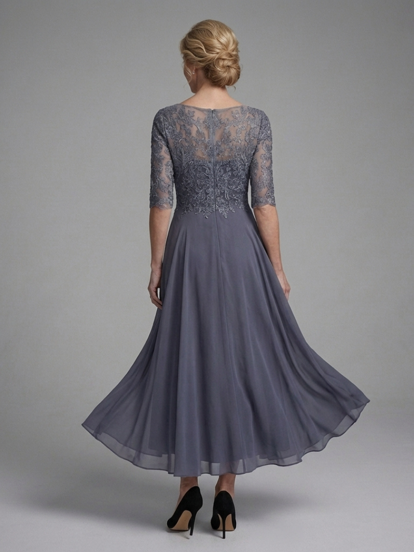 Robe Midi Femme avec Manches Transparentes Lucyle