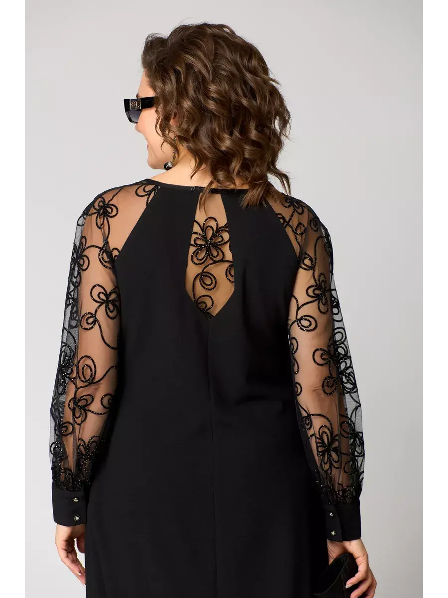 Robe Midi Femme avec Manches Transparentes Lucyle