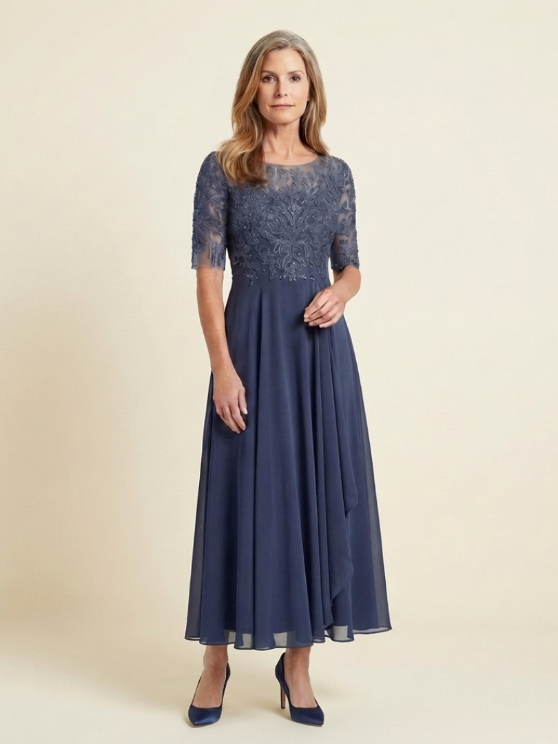 Robe Midi Femme avec Manches Trois-Quarts Lucyle