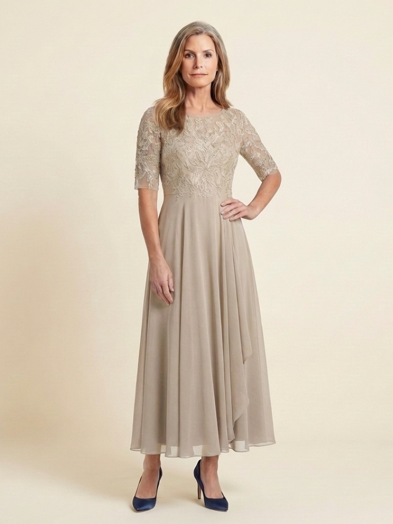 Robe Midi Femme avec Manches Trois-Quarts Lucyle
