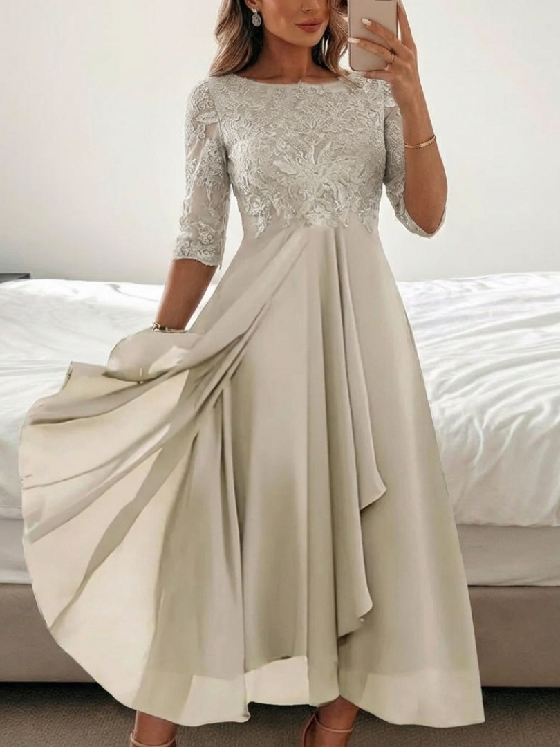 Robe Midi Femme avec Manches Trois-Quarts Lucyle
