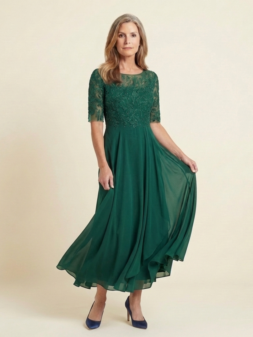 Robe Midi Femme avec Manches Trois-Quarts Lucyle
