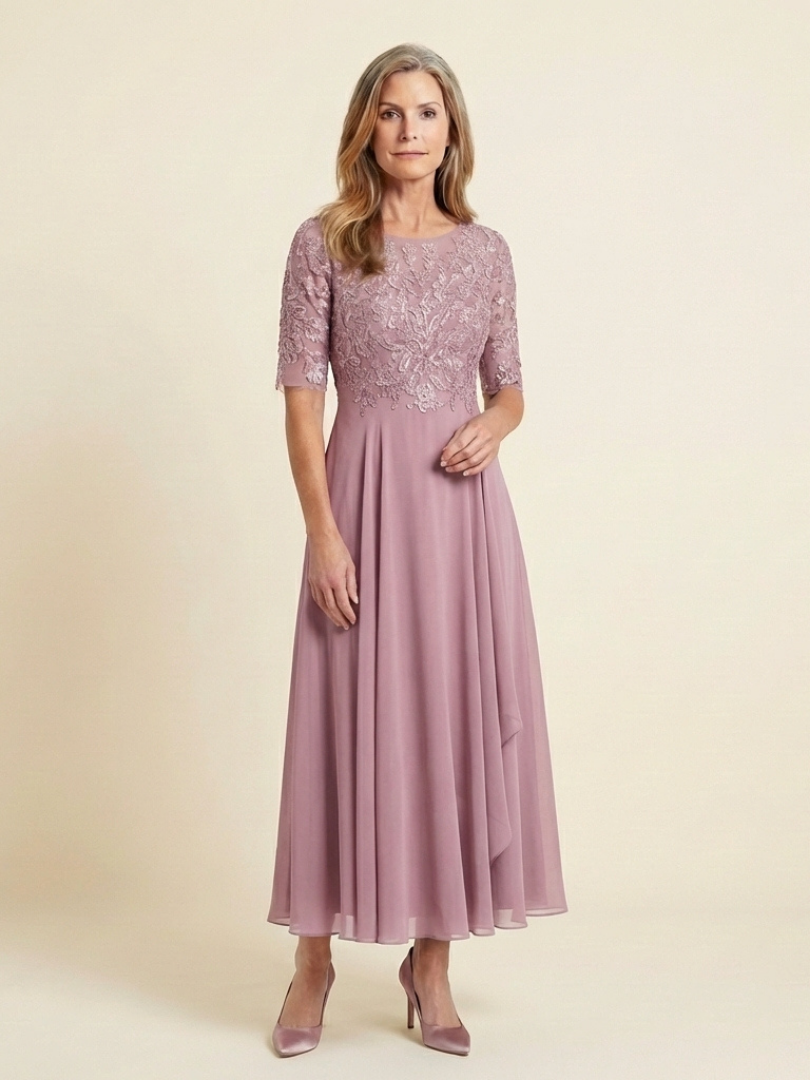 Robe Midi Femme avec Manches Trois-Quarts Lucyle