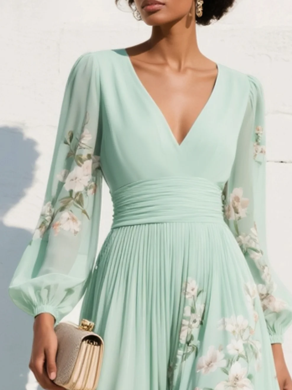 Robe Midi Femme avec Motif Floral Élégant Lucyle