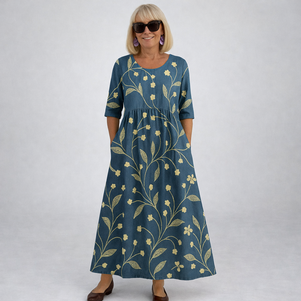 Robe Midi Femme avec Poches Latérales Chic Lucyle