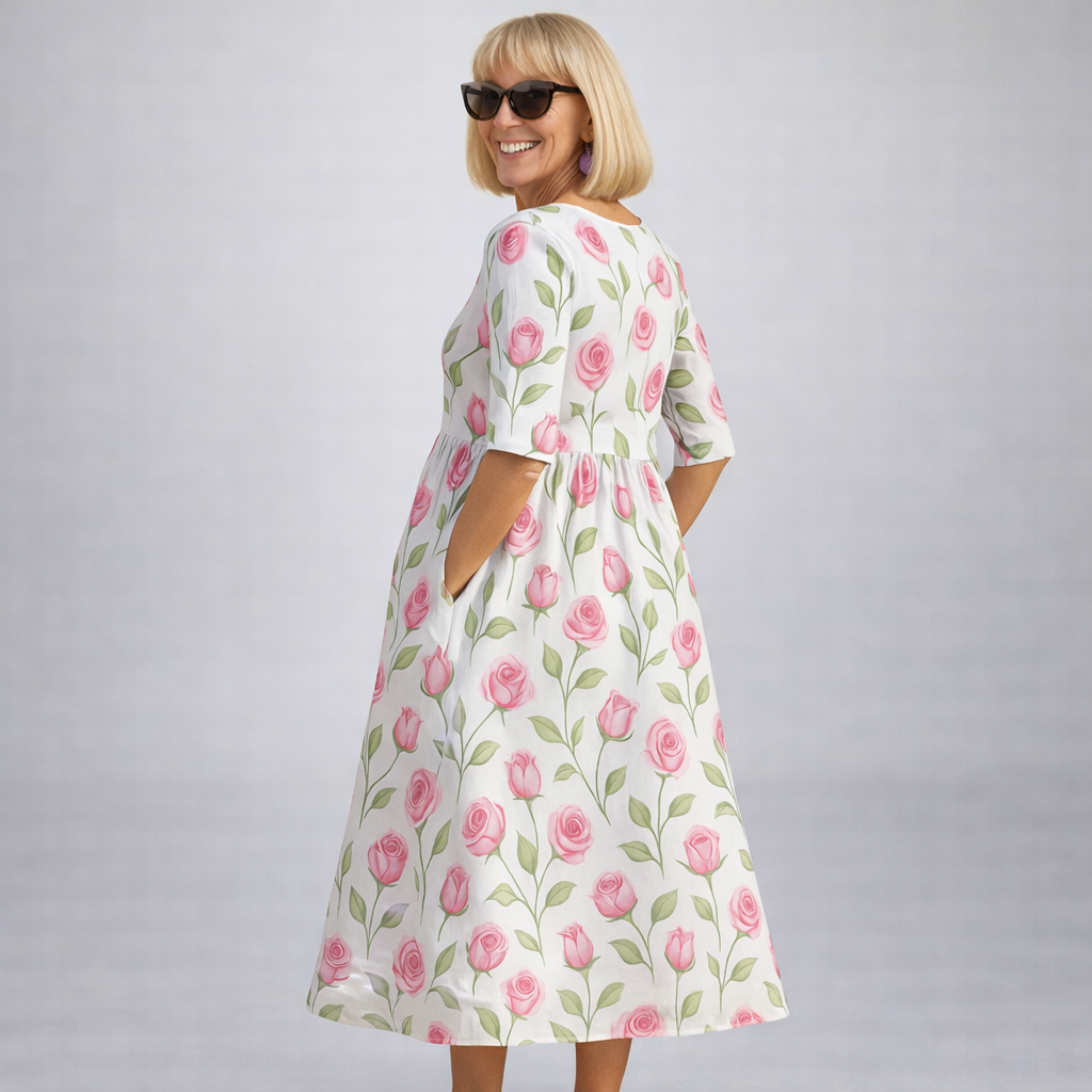 Robe Midi Femme avec Poches Latérales Chic Lucyle