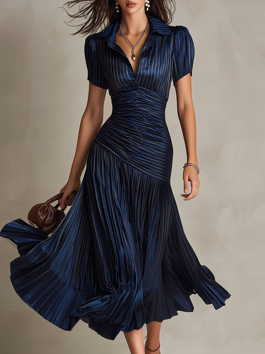Robe Midi Femme avec Rayures Rétro Lucyle