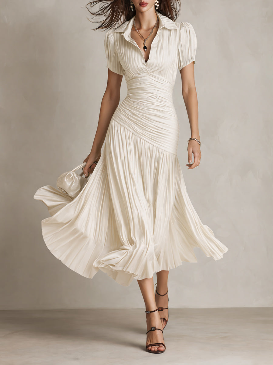 Robe Midi Femme avec Rayures Rétro Lucyle