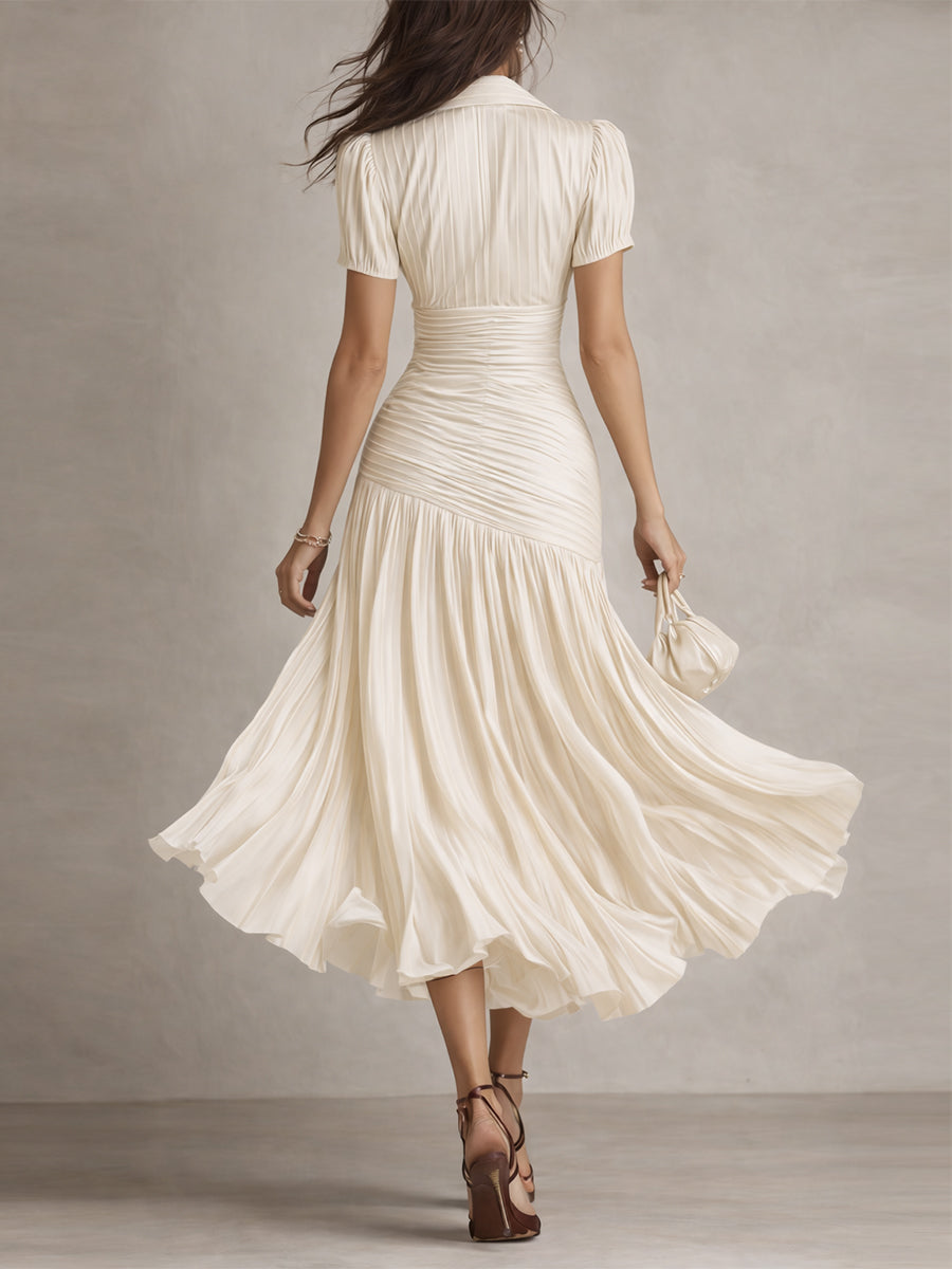 Robe Midi Femme avec Rayures Rétro Lucyle