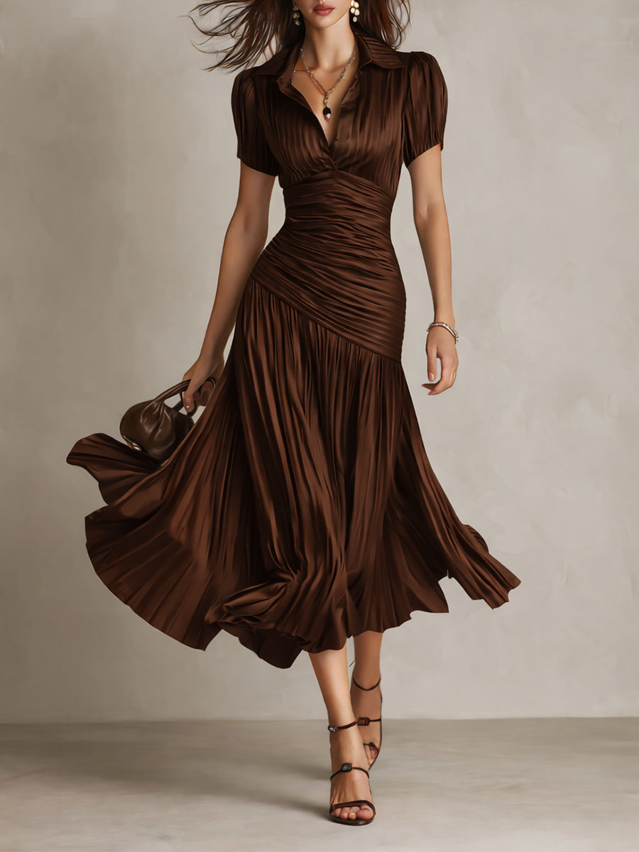 Robe Midi Femme avec Rayures Rétro Lucyle