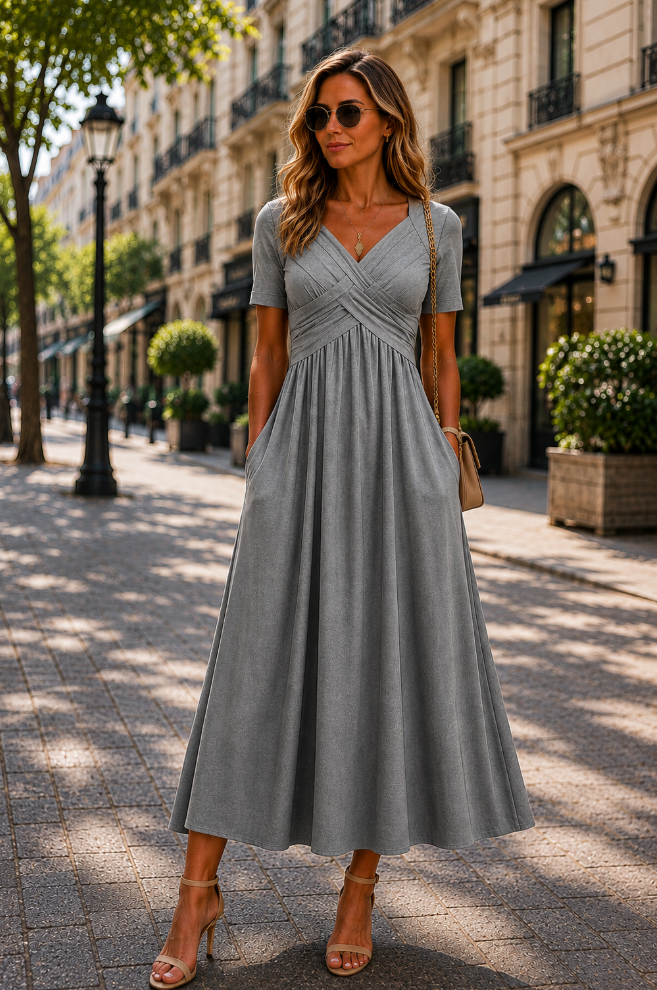 Robe Midi Femme avec Silhouette Trapèze Lucyle